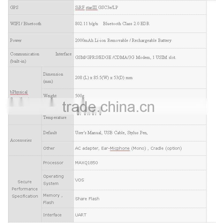 All-in-one Touch Handheld Barcode Scanner WinCE Mobile POS System Terminal