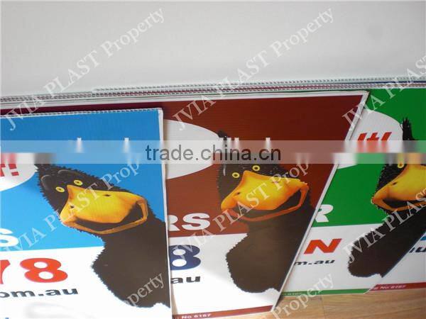 Single color corrugated fluted plastic sign,corriboard,coreflute sign board