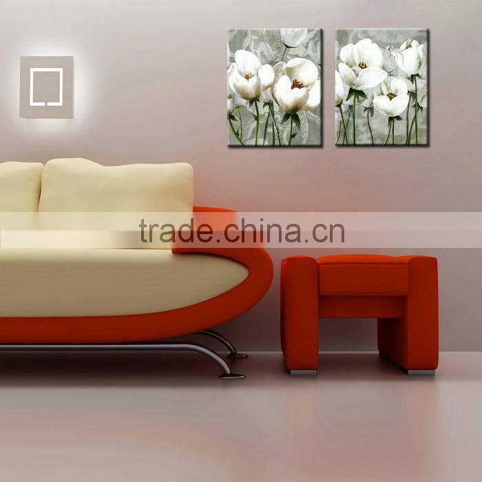 Home Decoration Print Beautiful White Flower Oil Painting