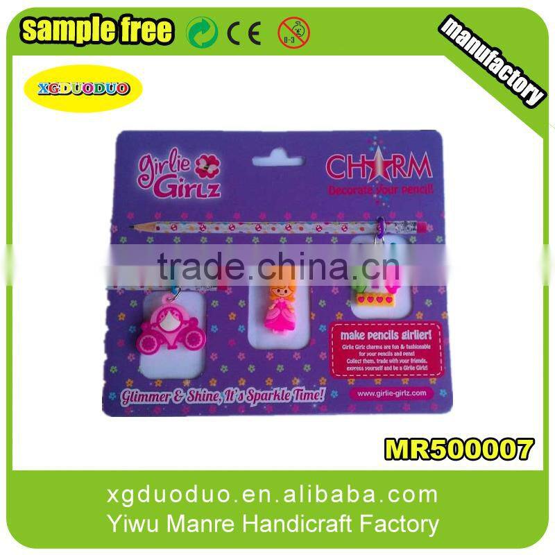 Cartoon Characters Promotional Soft PVC Pen Charm Set