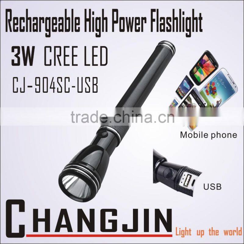 high power rechargeable led flashlight with usb charger, high power led flashlight rechargeable, the best led flashlight