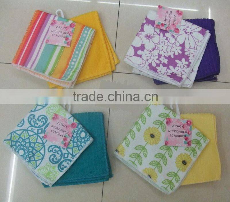 40x40cm bright color tea towel warp knitted microfiber towel 80% polyester 20% polyamide microfiber towel