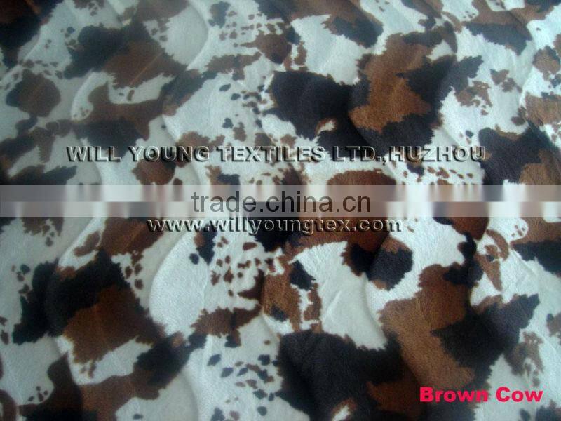 Animal print plush velboa fabric for sofa
