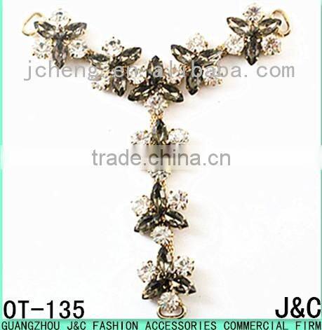 fashion jeweled rhinestone and acrylic stone lady shoe accessories