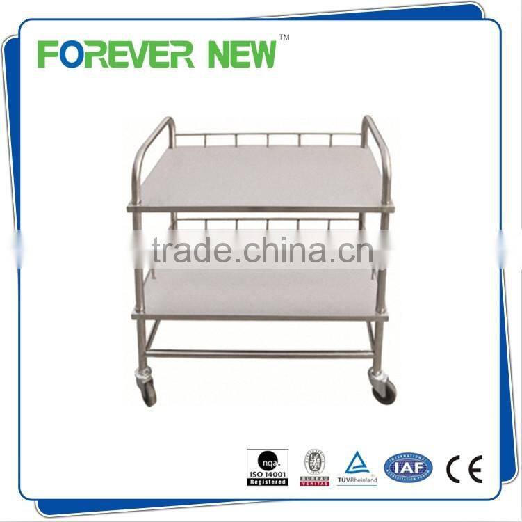 YXZ-014 hospital economic two layers stainless steel utility trolley