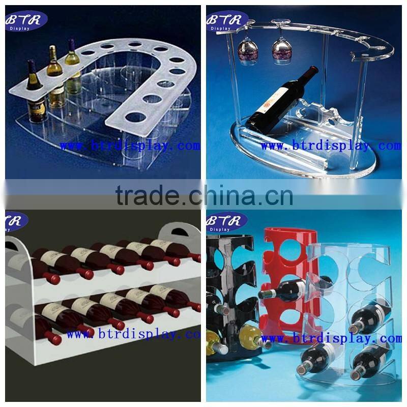 Custom clear acrylic plastic single bottle wine rack