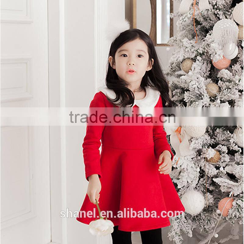 2015 Girls christmas /New year long sleeve red dress festival red dress
