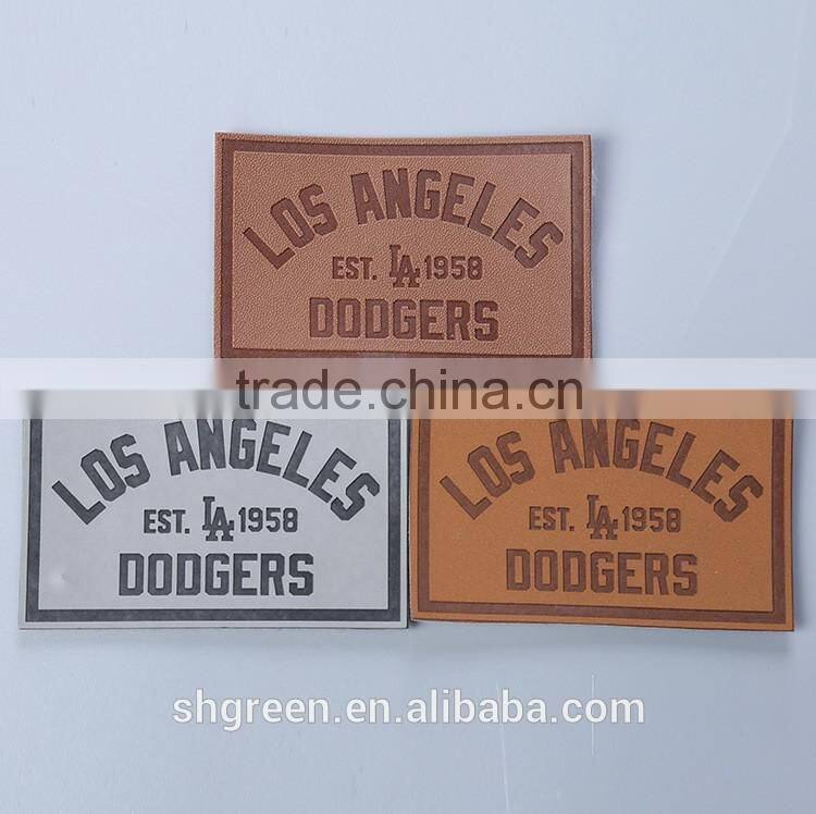 100% true leather label,sewing on leather patch