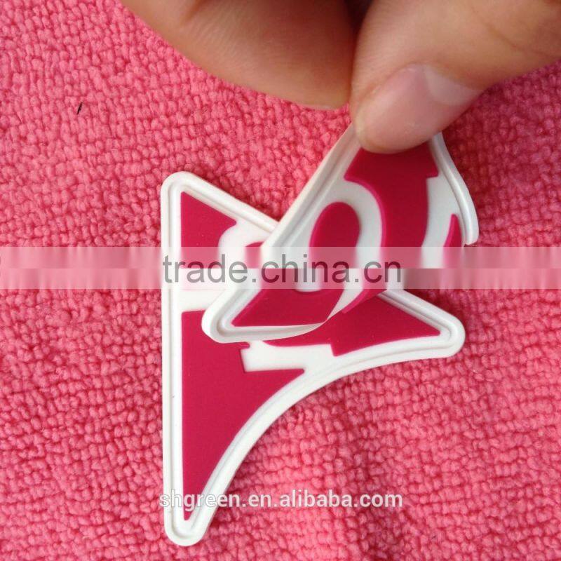 Korea design sew on soft rubber patch,pvc repair patches for bag and uniform