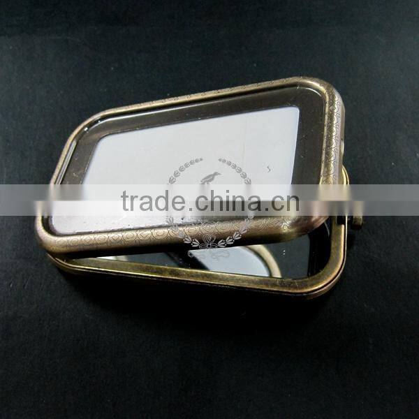 50x85mm setting metal rectangle blank base bezel vintage style bronze compact pocket mirror tray glass cabochon 1991023