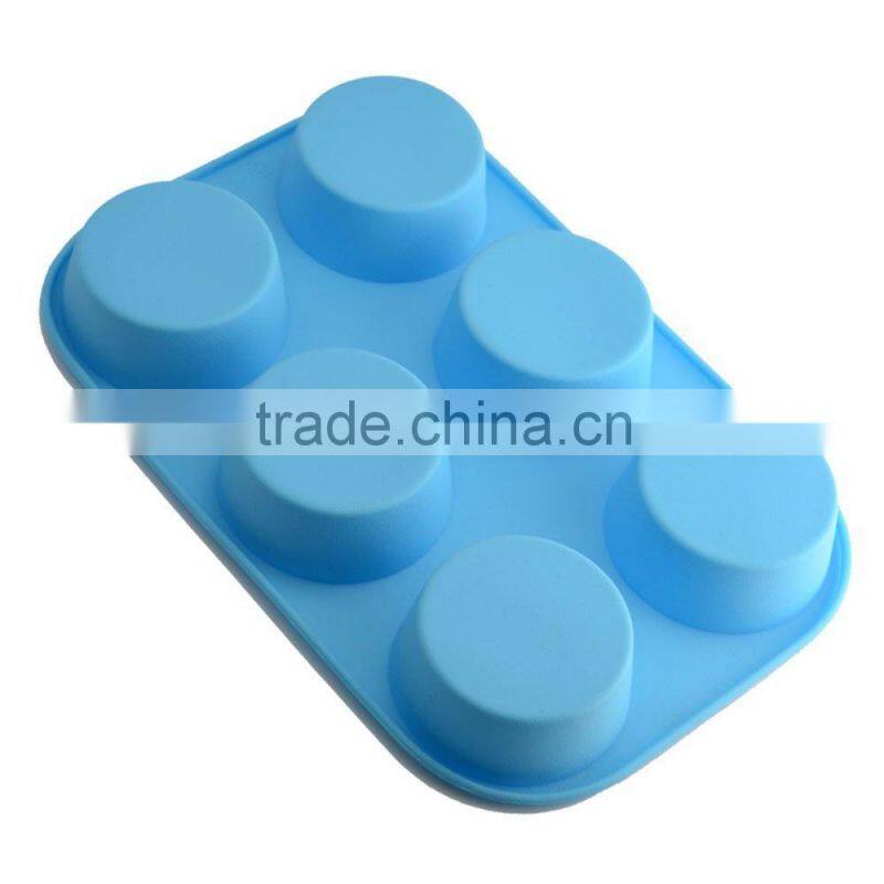 Moulds 6CAV Muffin Pudding Cup Cake Pastry Soap Wax Silicone Muffin Pan