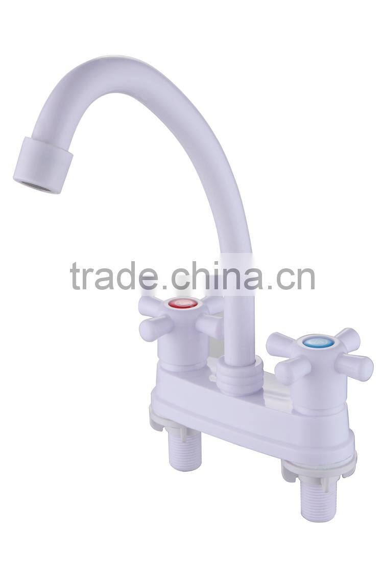 Inexpensive White Single cold Double plastic Basin faucet