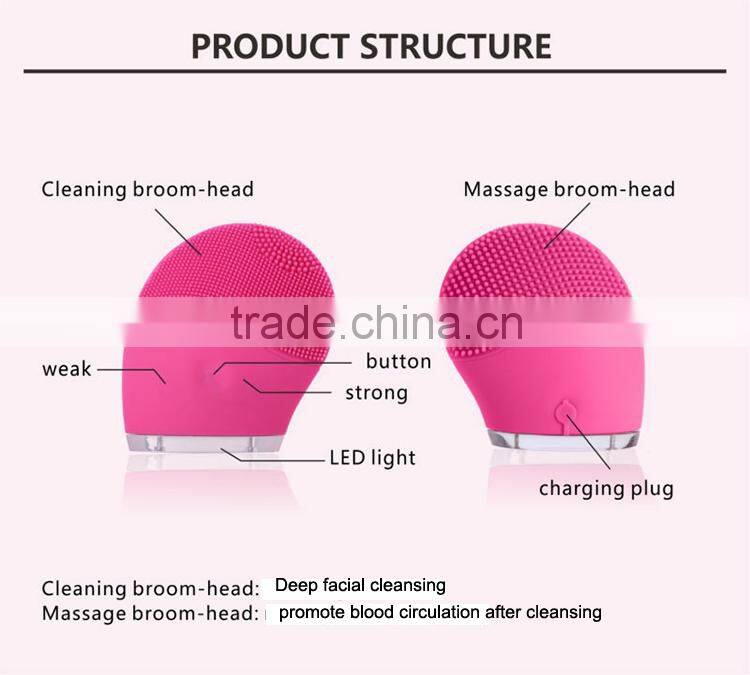 Wholesale USB rechargeable Skin Care ultrasound machine sonic face brush Best facial cleansing brush