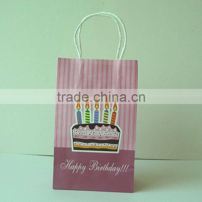 2014 hot sale personized printing birthday bag with customized printing and logo