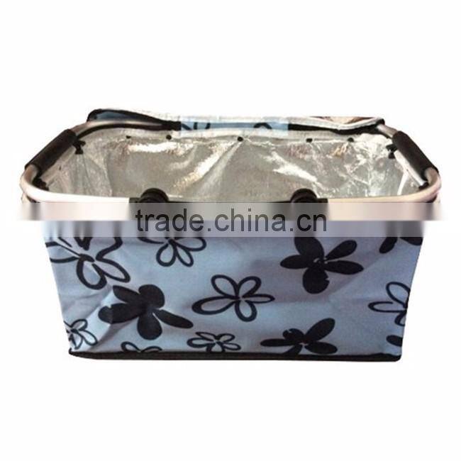 Chinese factory two handle cooling shopping insulated picnic basket