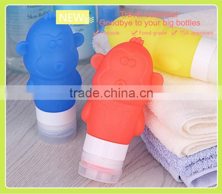 Most popular lovely monkry squeezable silicone travel bottle