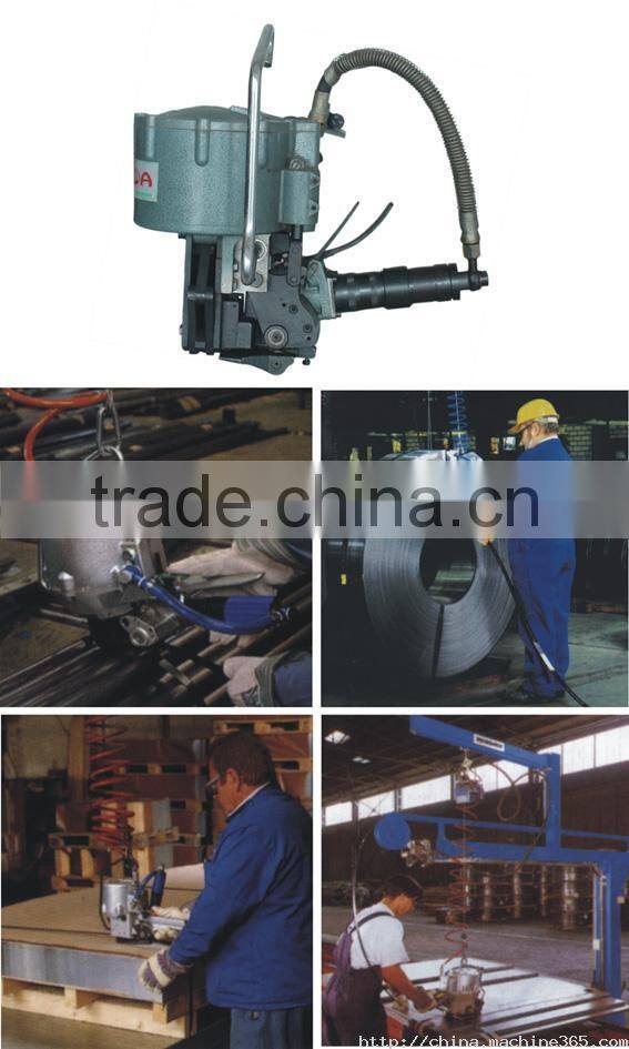 Combination pneumatic strapping tool