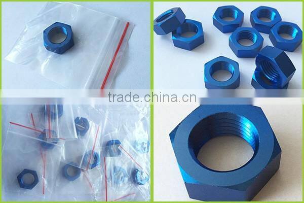 Hydraulic AN blue Aluminum Bulkhead Nuts