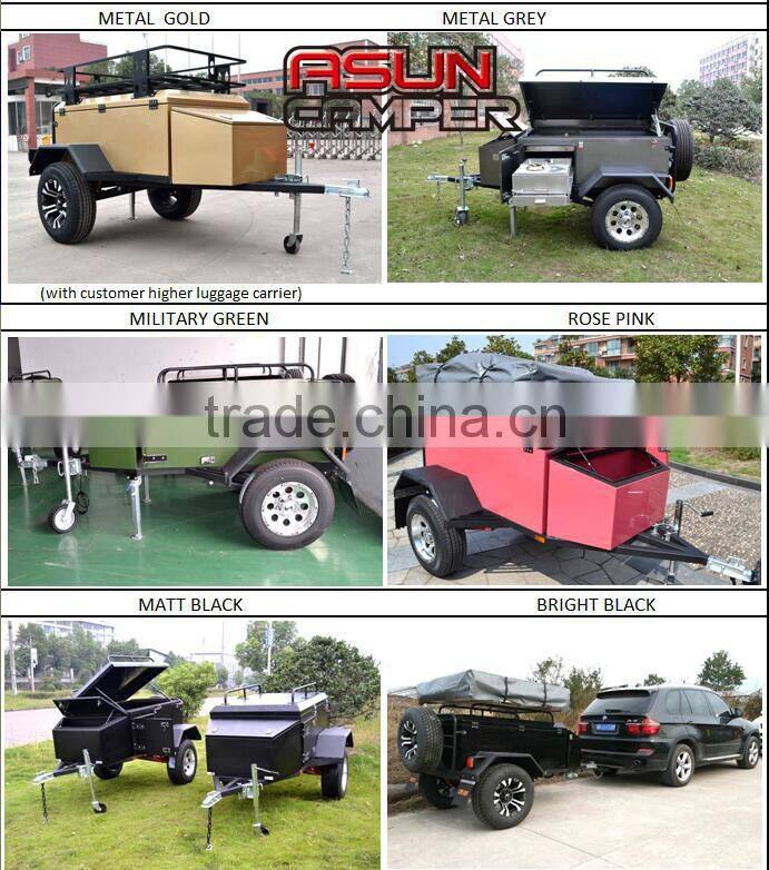 Newest design off road roof tent camper trailer with kitchen system