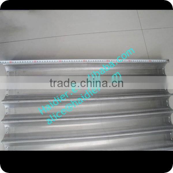 Aluminum alloy perforated 5 grooves teflon french baking pan/french baguette tray for oven