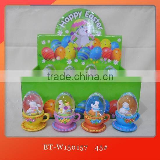 Resin easter snow globe easter bunny water globe crystal snow ball snow globe for easter