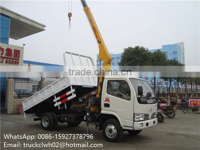 China Mini Crane 1ton 2ton 3ton Crane Truck With Dumper