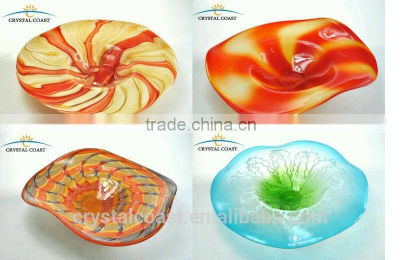 wholesale hand blown decorative home decor colored glass pieces for crafts
