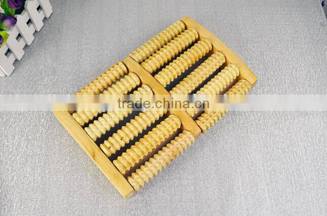 wholesale 6 rows Body Relax Massager Tool Foot Massage Wooden Roller