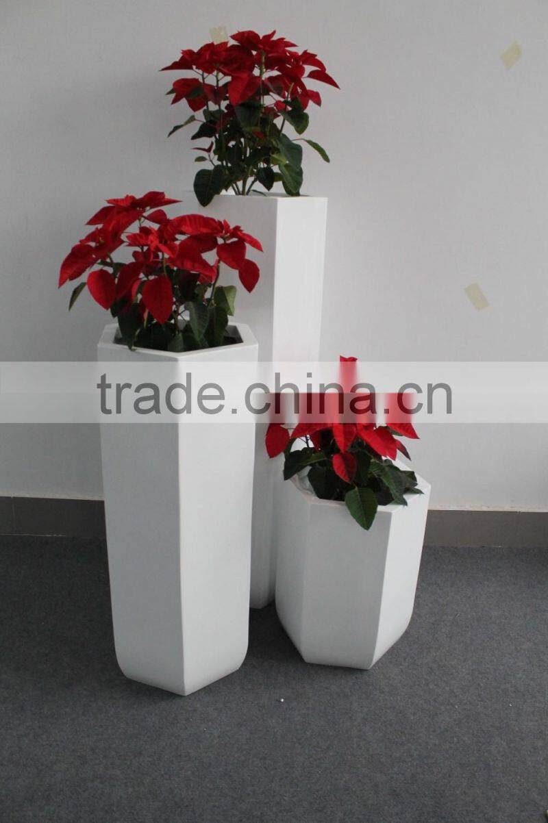 FO-324 Fiberglass flower pots and vases for hotel decor