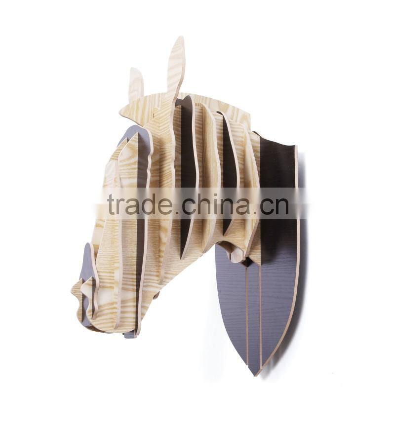 wooden animal head statue home wall decoration wooden decorative statue zebra head