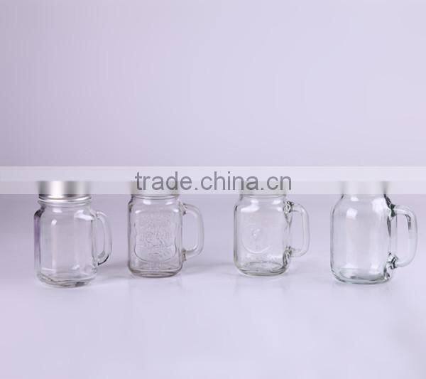 round hot-sell glass mason jar with lid and straw