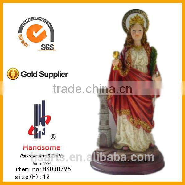 12"Resin religious items christian gift st. barbara figurine
