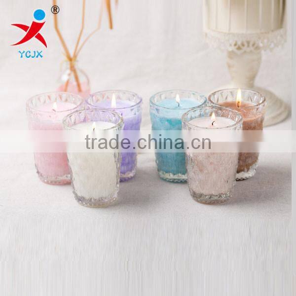 The glass candle gift box Aroma of vanilla Smokeless candles Crystal candlestick pass-first Scented candles incense