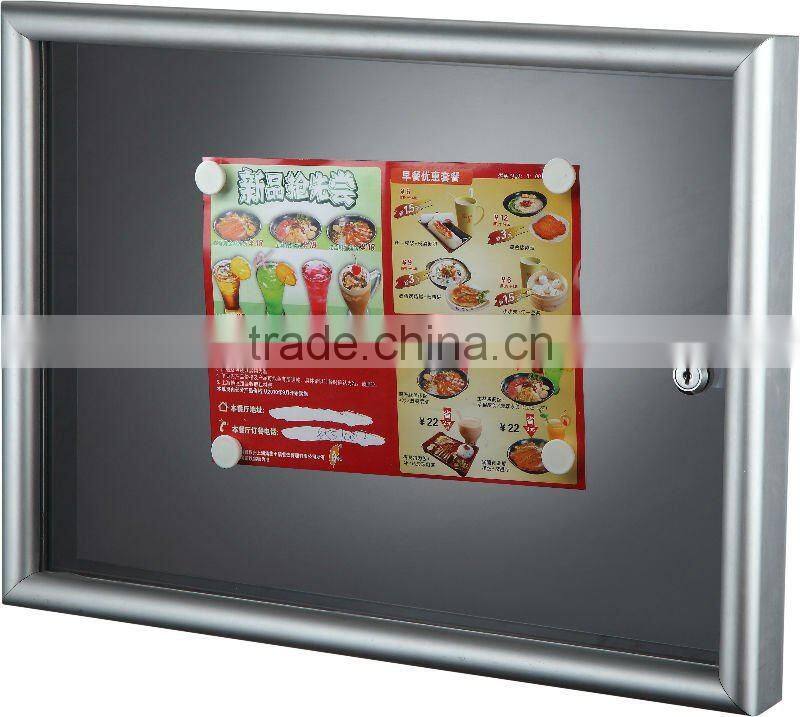 Aluminum frame lockable notice board with magnet, memo board, message board