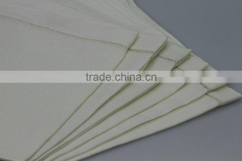 100% cotton plain hemstitched table napkins, set of 6