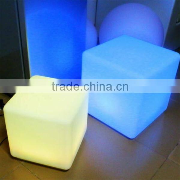 Energy saving 16 Colors Change led Plastic cube chair lighting with recahrgeable table