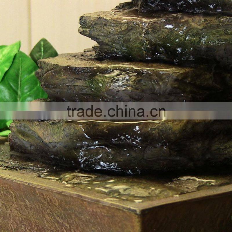Cascading Rocks Tabletop Fountain with LED Lights