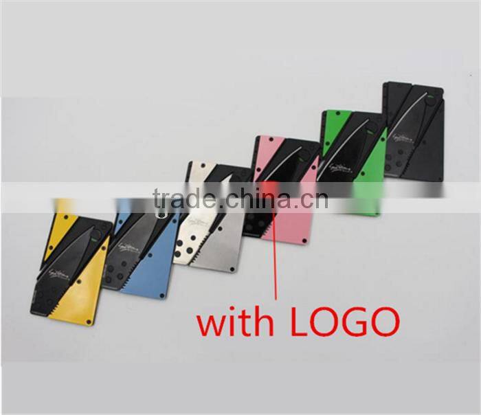 Special gift for men six color stainless steel with metal handle portable survival blade wallet foldable credit card knife