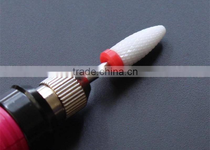 1 Piece Nail Drill Head Diameter 6.5MM White Ceramic Burr For Nail Shank Diameter 2.35MM