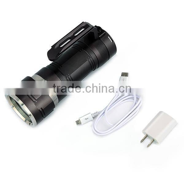 UniqueFire 4000 LM USB cable professional Cree diving flashlight