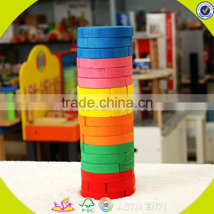 wholesale baby wooden stacking blocks toy high quality kids smooth wooden stacking blocks toy for fun W13D120