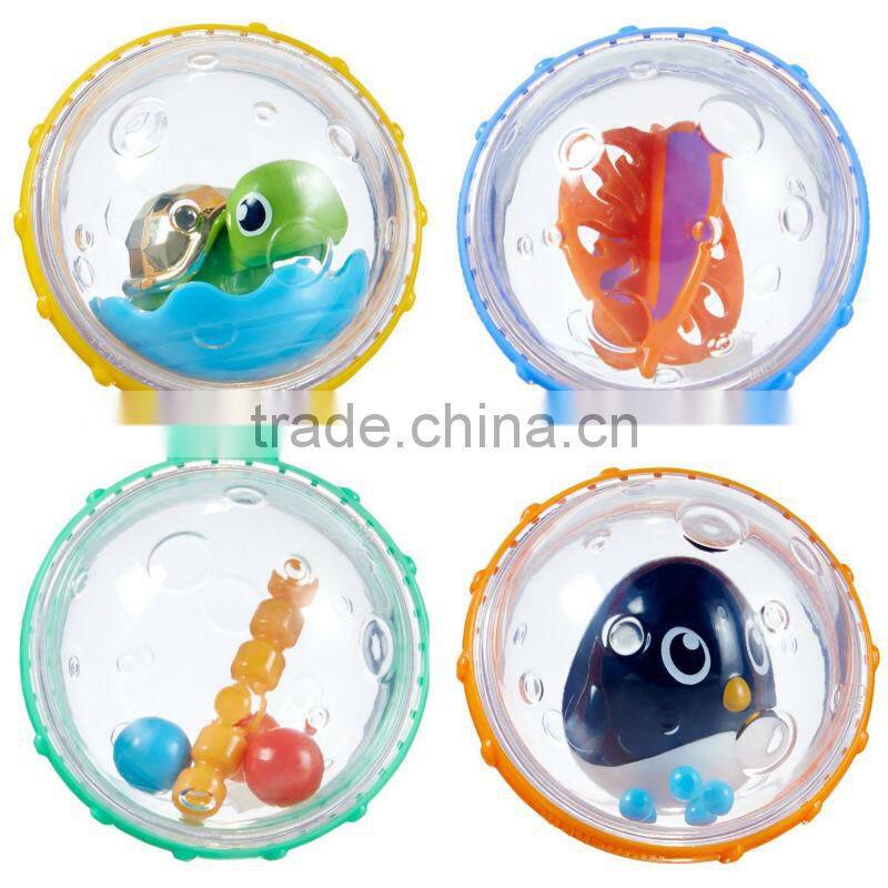 Float and Play Bubbles Bath Toy ball for toddlers, 4 Count