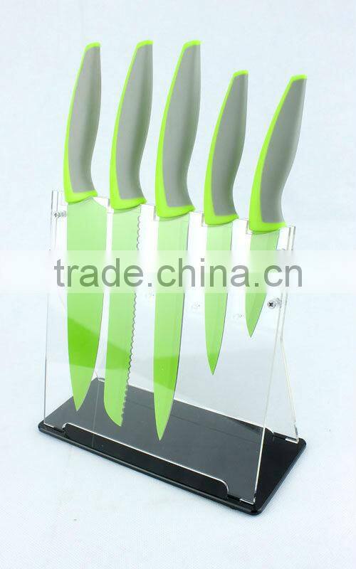 Acrylic knife stand for kitchen knife set (554-355-389)