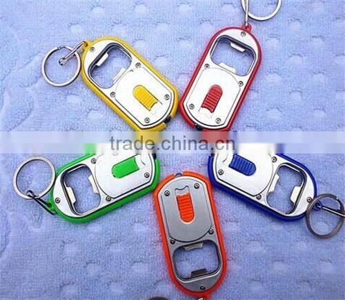 micro LED tool with bottle opener and keychain