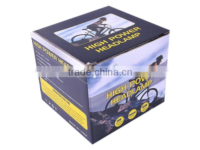 Long Range Headlamp K13 T6 LED 2000 Lumens 3 Mode High Power LED Hunting Headlamp(Black)