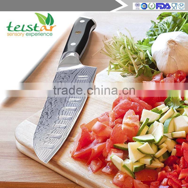 VG10 Japanese Damascus santoku knife 7-Inch blade High Carbon Stainless Steel