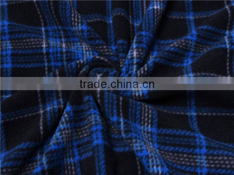 2016 hot sale oem service menprinting plaids long style polar fleece jacket