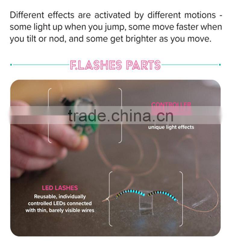 LED False Eyelashes lamp Multi color LED Light with Sound control