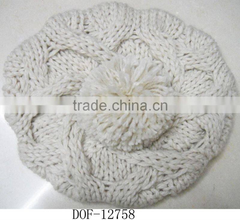 Fashion most popular crochet acrylic knitted beanie for winter