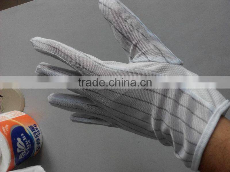 anti-static fiber ESD dotted gloves for electronic industry